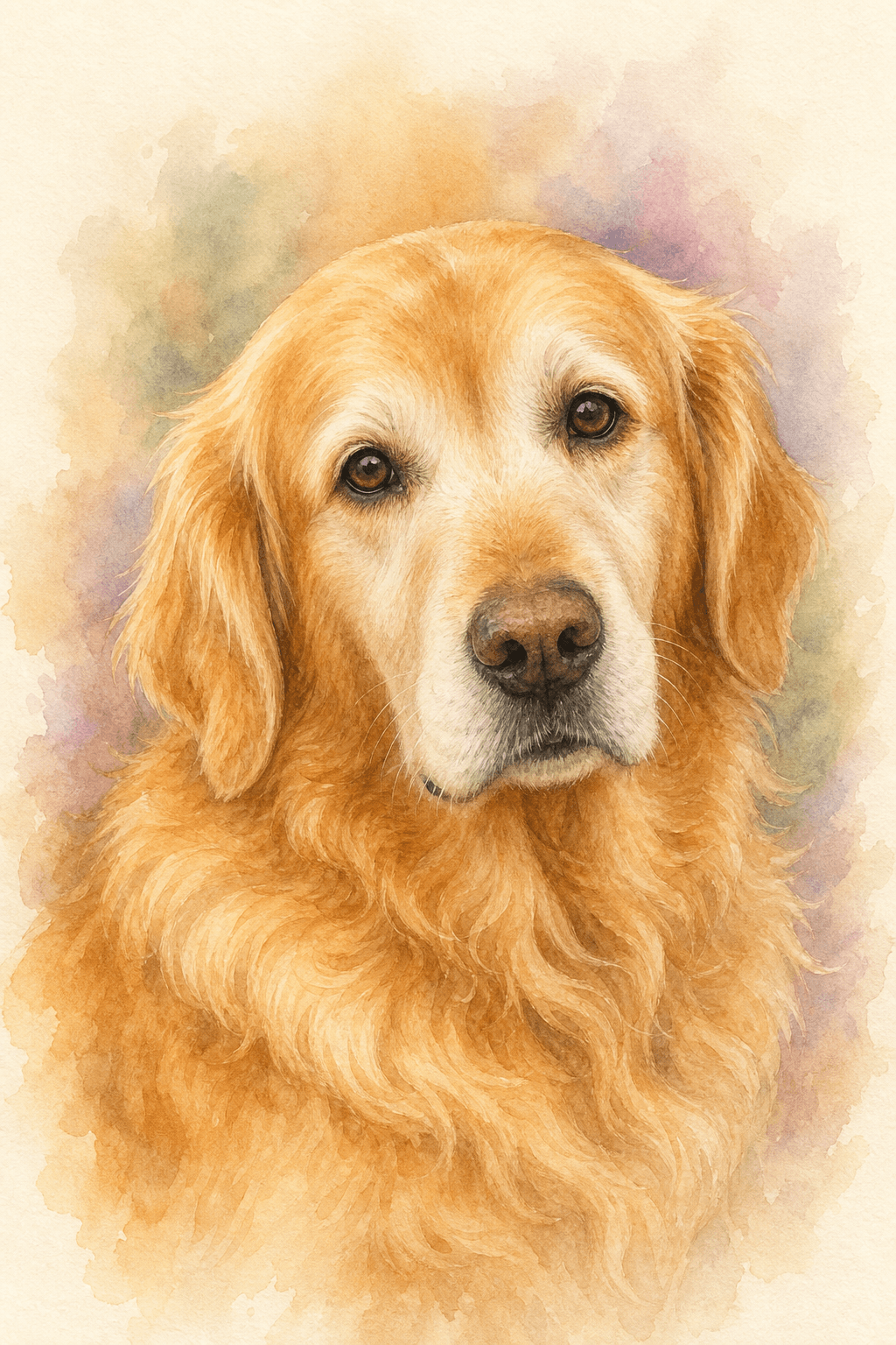 A watercolor memorial portrait preview